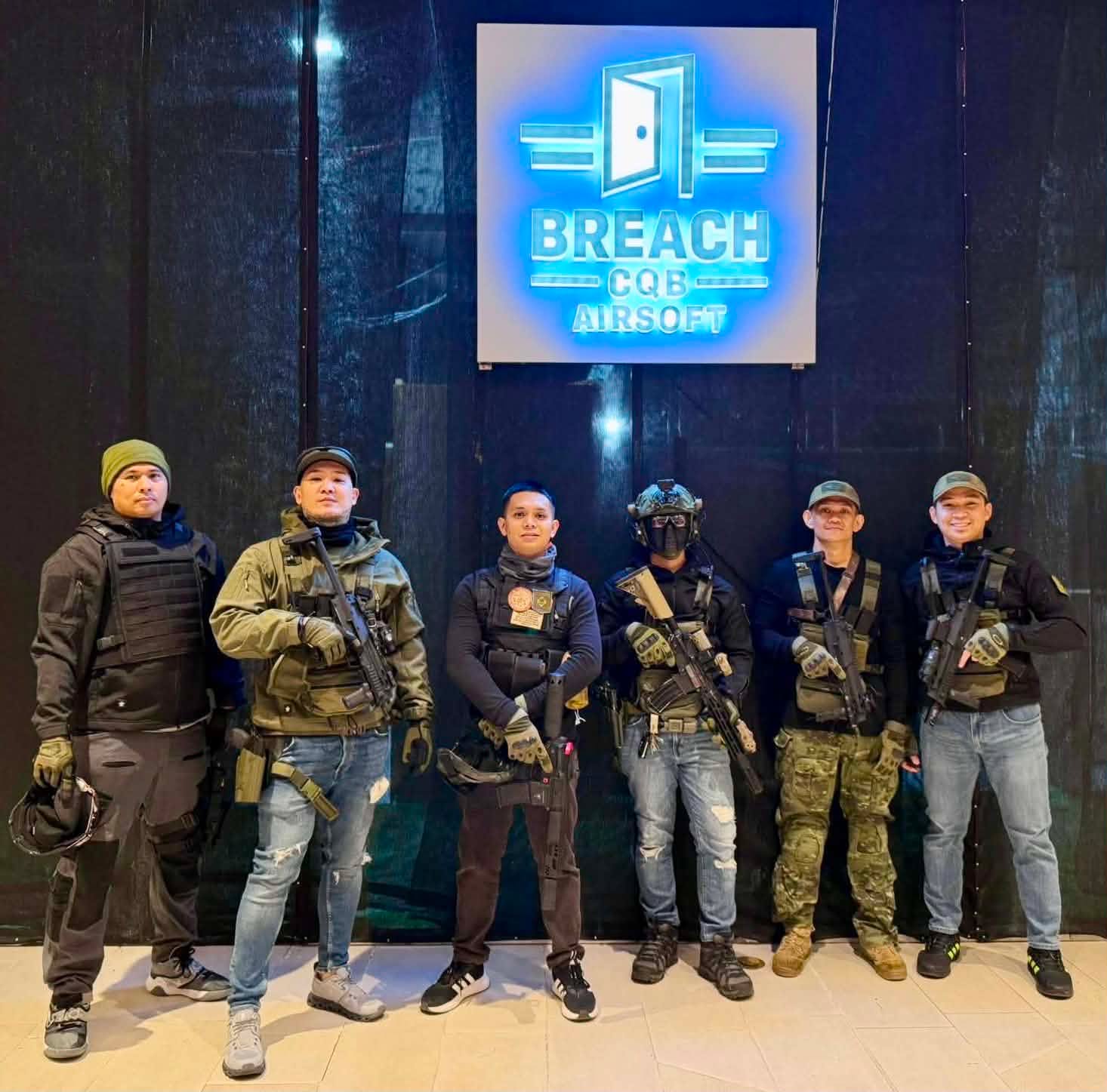 The team visits Breach CQB Airsoft for a night session.